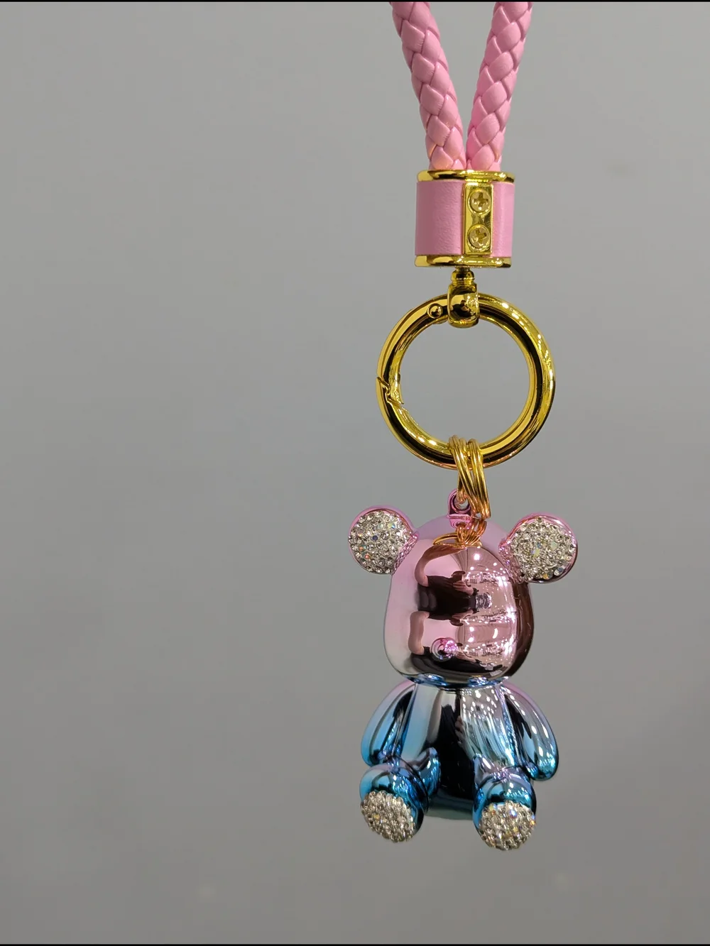 Ombre Bear Bag Charm Pink Blue w/ Strap NWOT